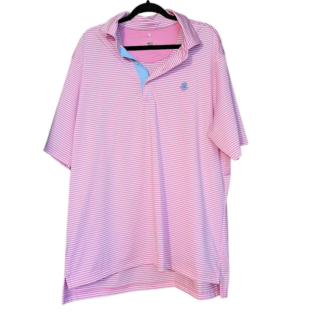 Fairway Greene Mens Size XL Pink Short Sleeve Collared Polo Golf Shirt